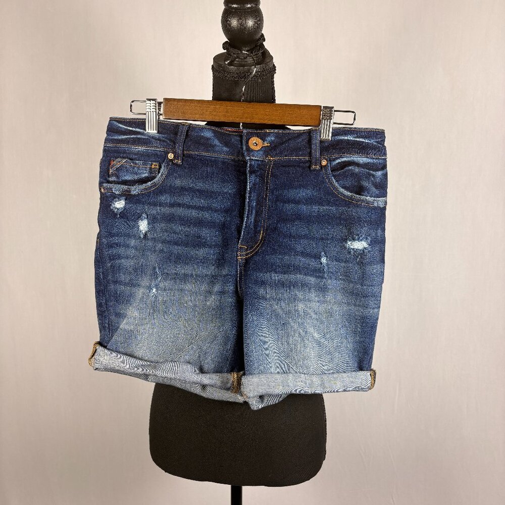 Edgely Maurices| Distressed High Rise Jean Shorts | 14 | Upcycled Fashion